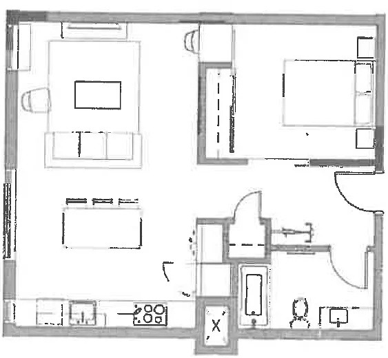 Floor plan MARKET RATE 1 BEDROOM