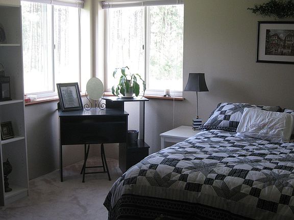 Large windows and forest views out every room