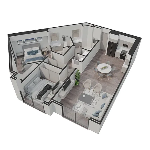 Floor plan B1 - CORNER D