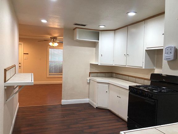 Kitchen with good counter space, open to living room
