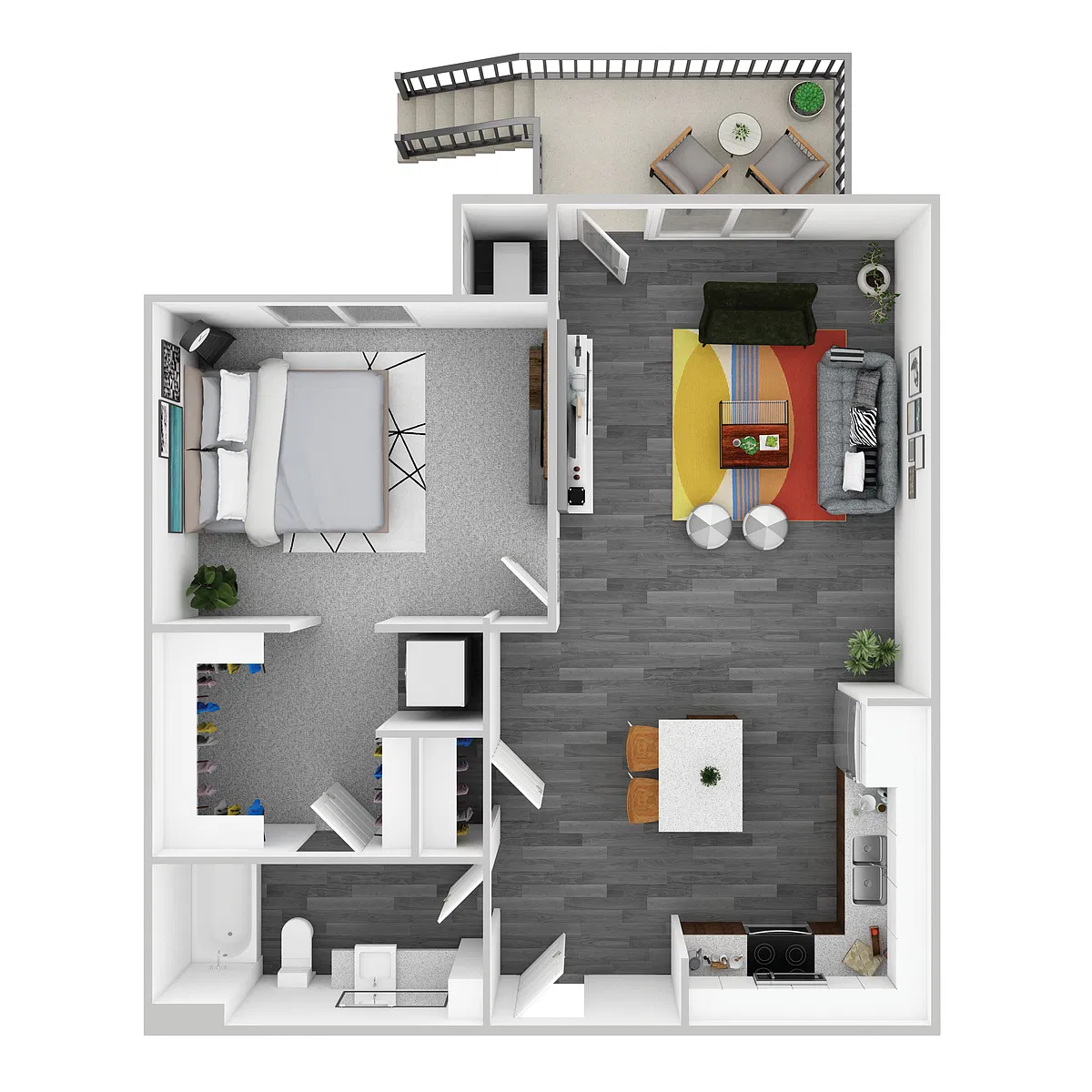 Floor plan 1 Bedroom H