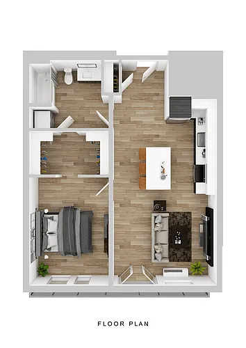 Floor plan Klipsan - 1 Bed A1 Small Patio