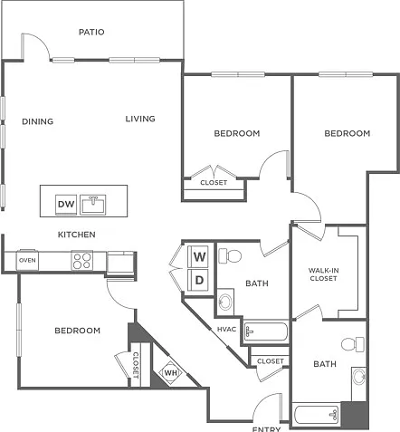 Three Bedroom Three Bath (1677 SF) Three Bedroom Three Bath (1677 SF)