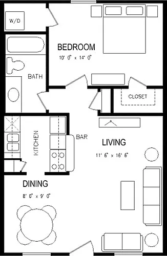 Floor plan A1 1 Bed/ 1 Bath