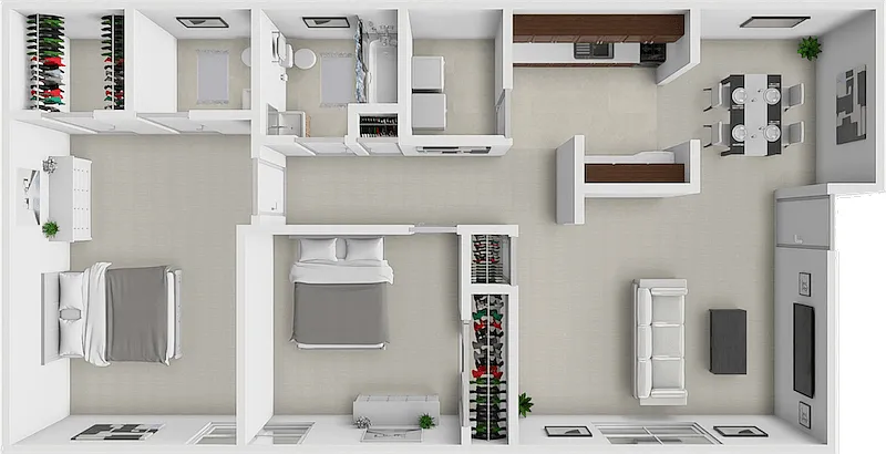 Floor plan 2 Bedroom 1.5 Bathroom