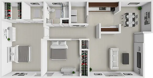 Floor plan 2 Bedroom 1.5 Bathroom