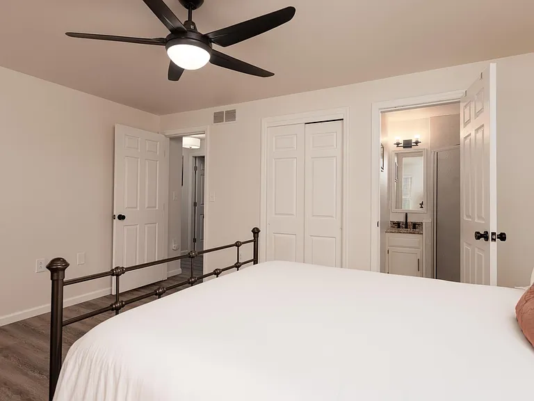 Master Bedroom facing toward bathroom and foyer for 2nd bedroom