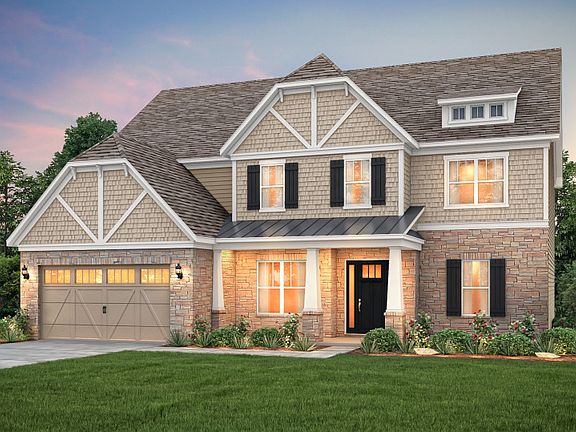 Beaconhill Exterior 1 features stone, shakes and covered front porch