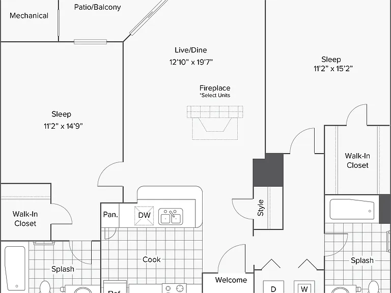 Chelsea | 2-Bedroom Floorplan Chelsea | 2-Bedroom Floorplan