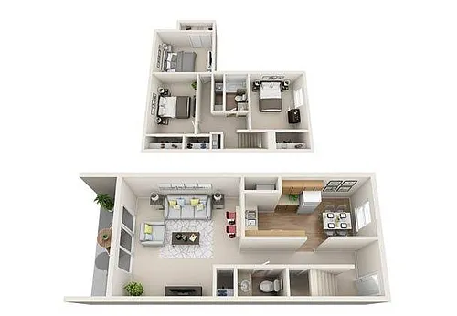 Floor plan Three Bedroom Townhouse