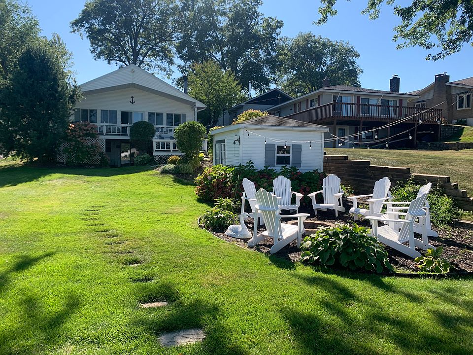 View of home from backyard and lake side.