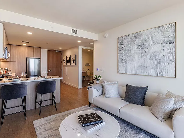 Living room with breakfast bar