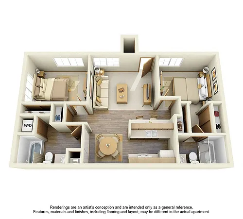 Floor plan 2 Bed 2 Bath - C