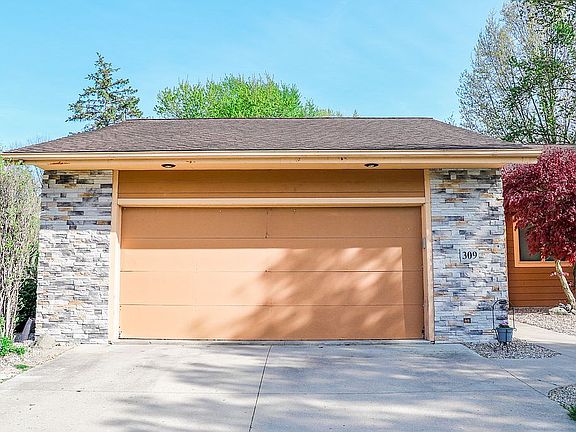 Garage with new stone