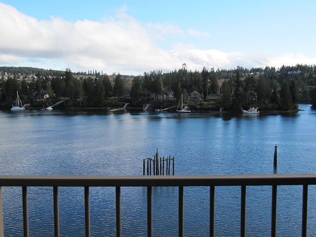 From deck looking south across the tranquil waters of Ludlow Bay.