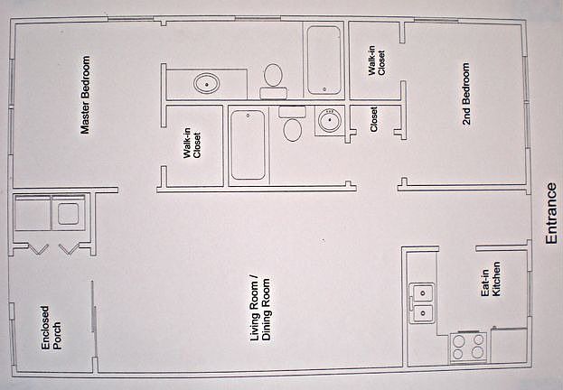 2BR/2 Bath Floor Plan