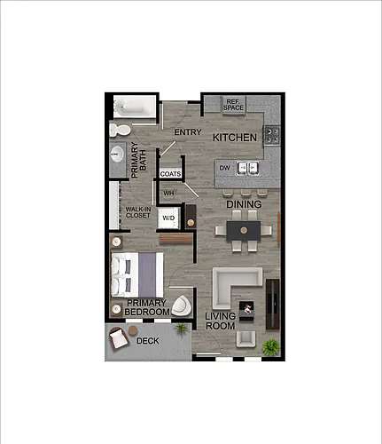 Floor plan 1 Bed 1 Bath A