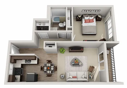 Floor plan LRG 1 BEDROOM RENO