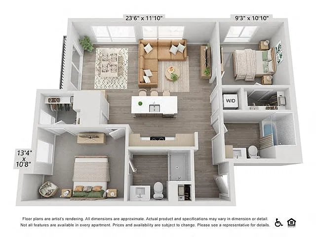 Floor plan B4 | 2 Bed | 2 Bath
