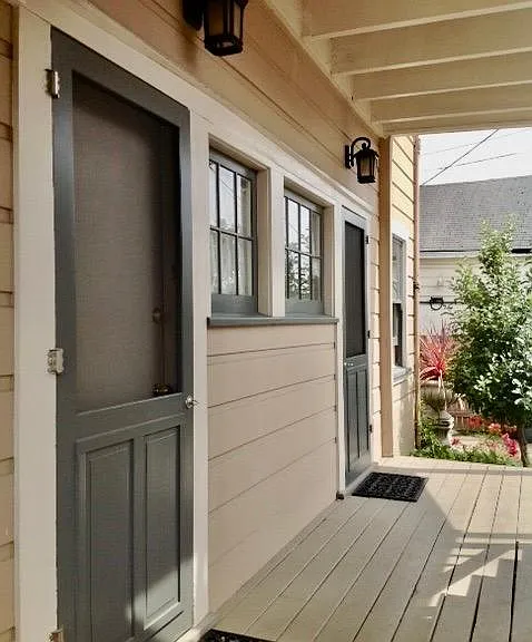 Ground floor porch and back doors.