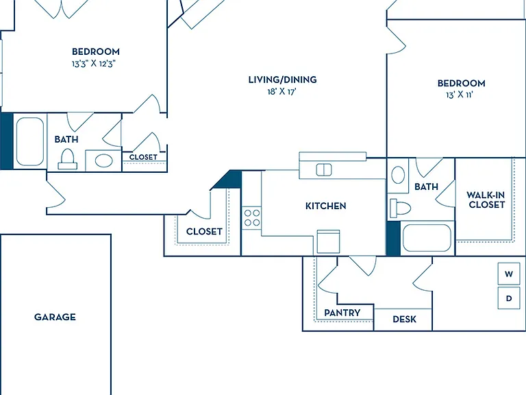 2 Bedroom | 2 Bath | 1223 SF | Renovated 2 Bedroom | 2 Bath | 1223 SF | Renovated