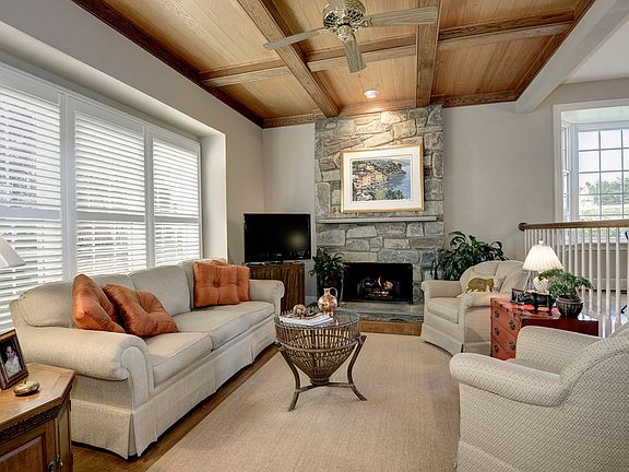 Family room with stone/gas log fireplace