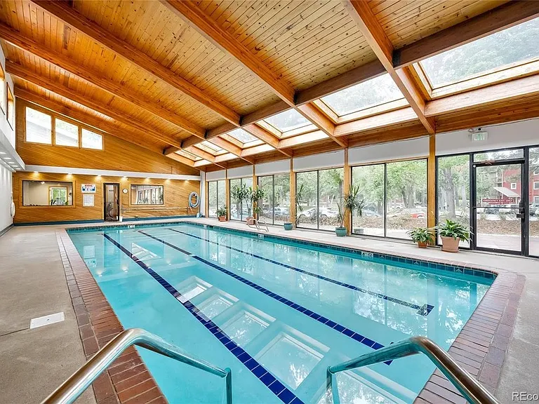 Indoor swimming pool just steps away from the unit