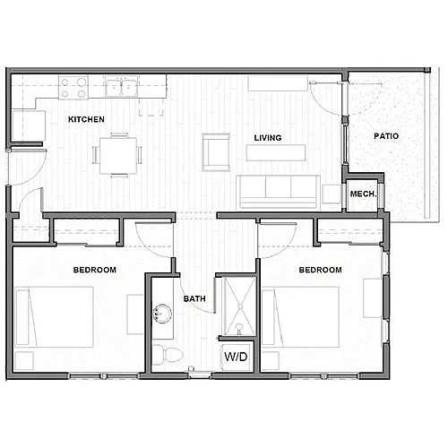 Floor plan 2 Bedrooms Cottage