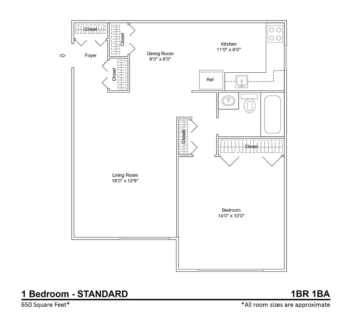 Floor plan 1 Bedroom
