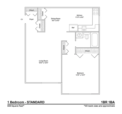 Floor plan 1 Bedroom