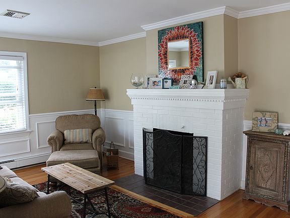 living room with gas fireplace