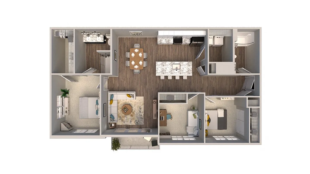 Floor plan 3 Bed 2 Bath D