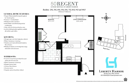 Floor plan 50 REGENT-1 BEDROOM PLAN M