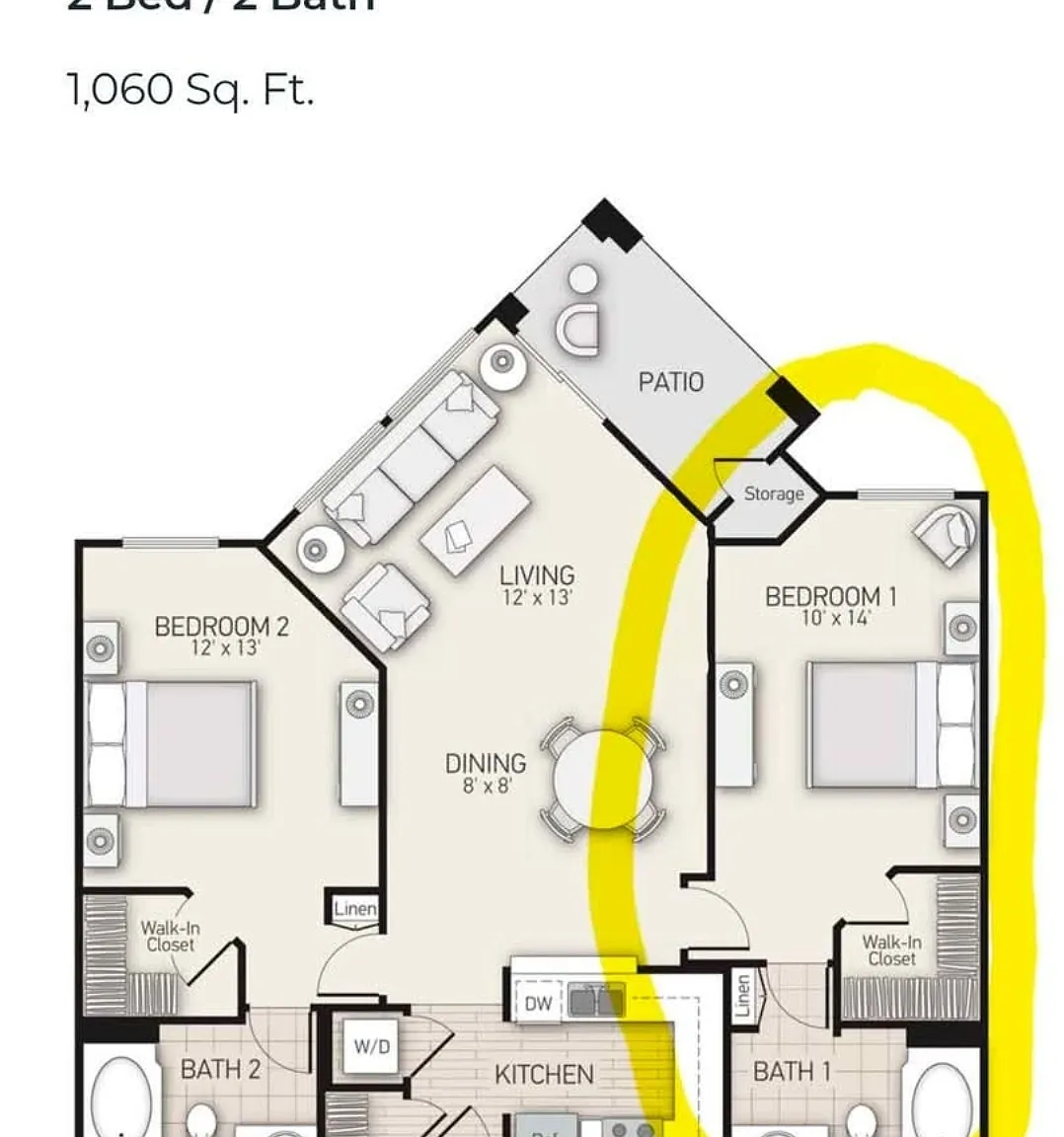 2 bed, 1060 sqft, $1,690 — Photo 1
