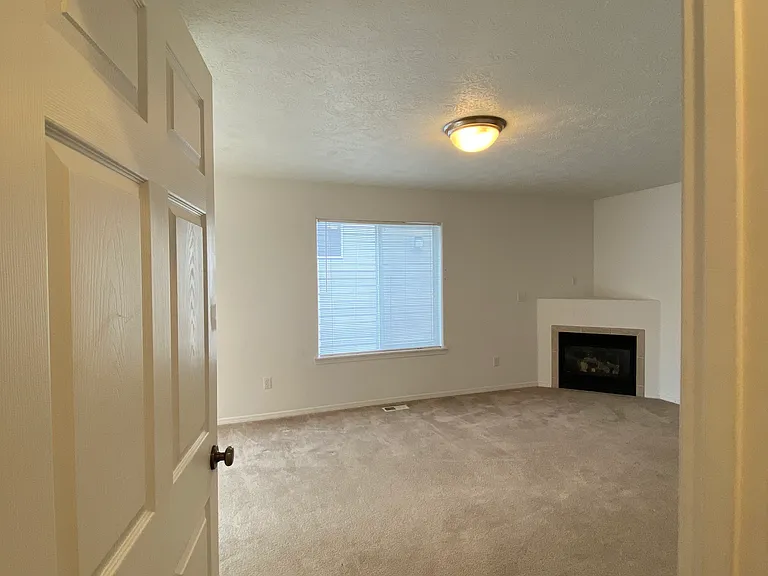 Living room with fireplace.