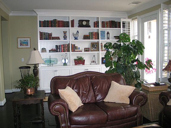 Built-in beadboard cabinet