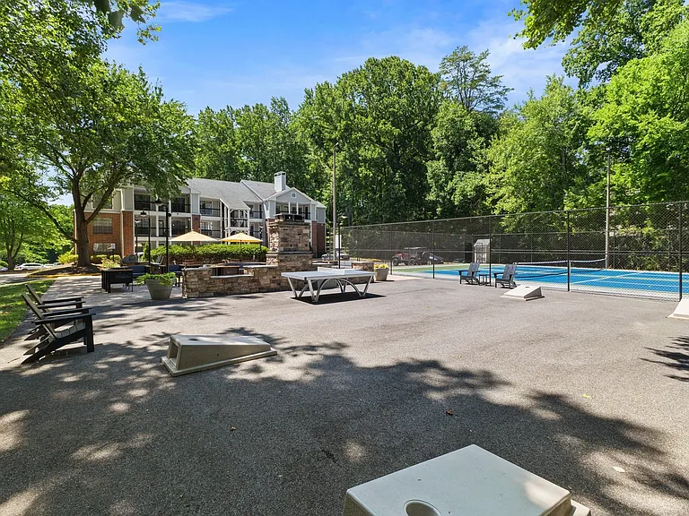 Enjoy the outdoors by playing cornhole, pickleball or simply relaxing