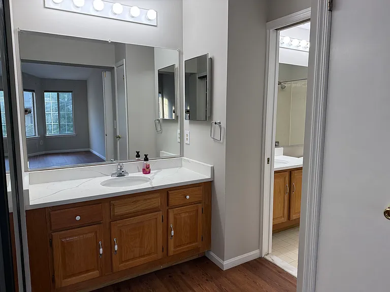 Master bedroom vanity right next to master bath