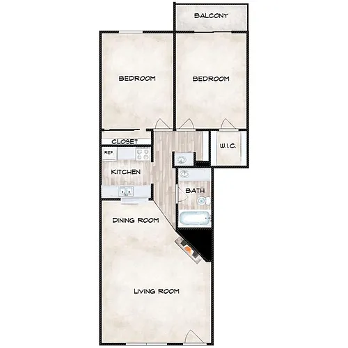 Floor plan Two Bedroom