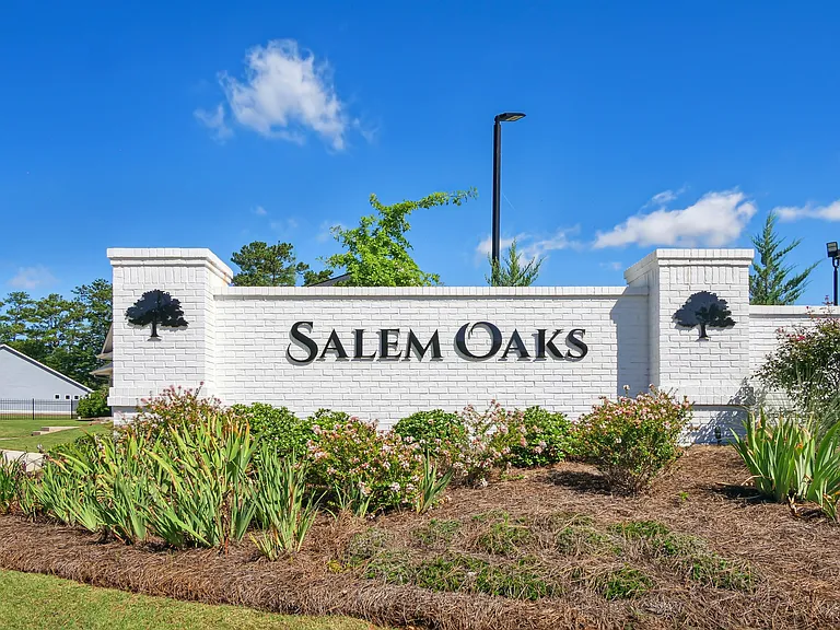 The entrance to the community at Salem Oaks.