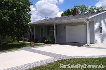 Stamped concrete driveway