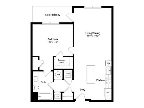 Floor plan A4 | 1 Bed | 1 Bath