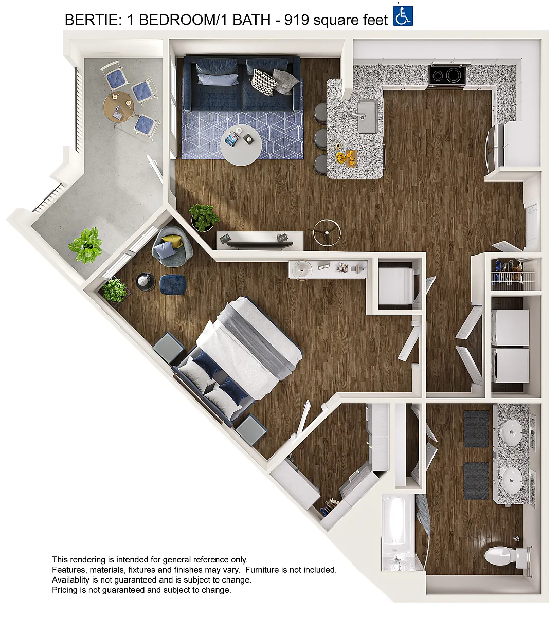 Floor plan *1x1 Handicap Bertie