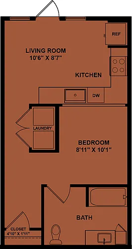 Floor plan E1 Accessible 60%