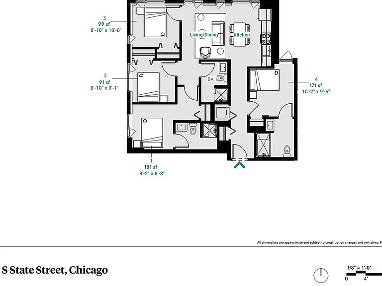 4 Bed 3 Bath - A 4 Bed 3 Bath - A