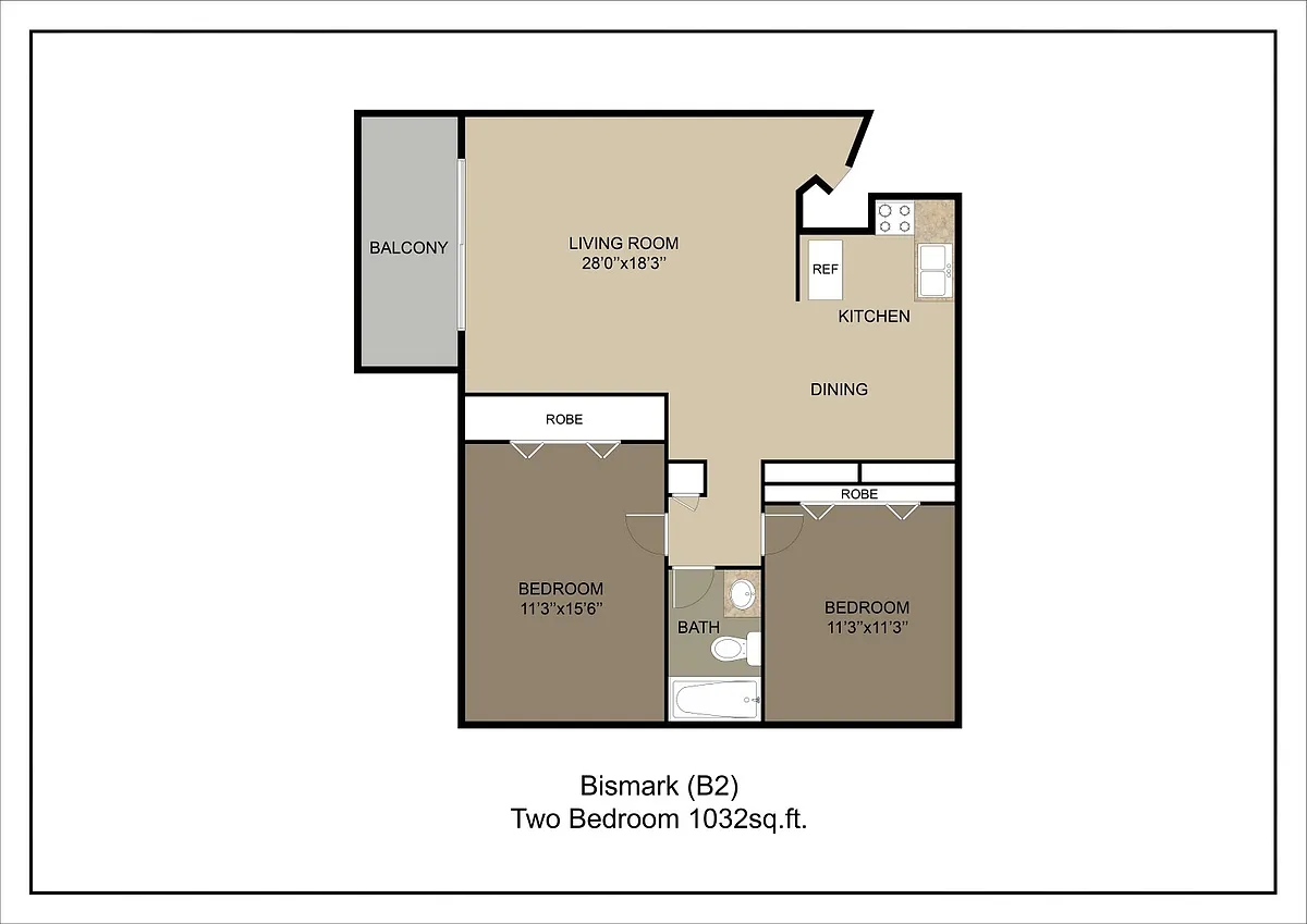Floor plan Bismark (B2)