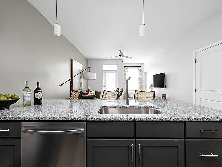 Kitchen Area with Direct View of Living Area