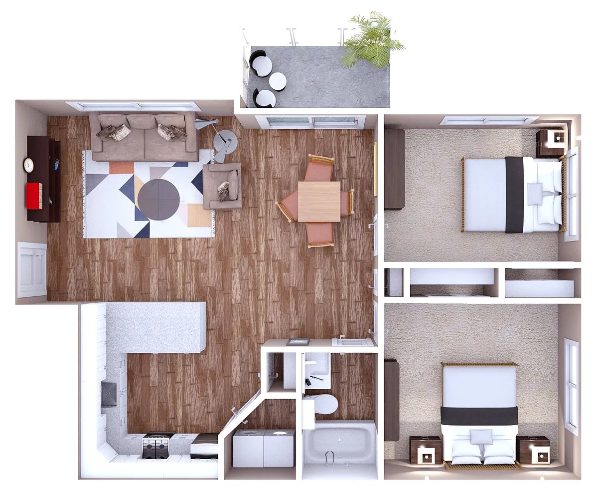 Floor plan Willow 2x1