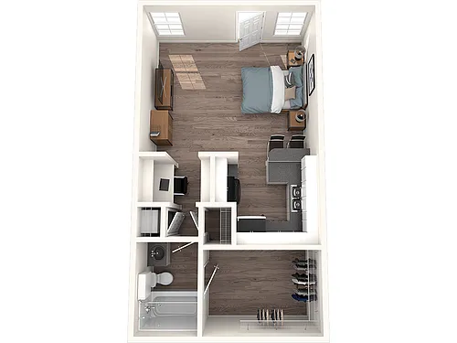 Floor plan Studio U | Upgraded