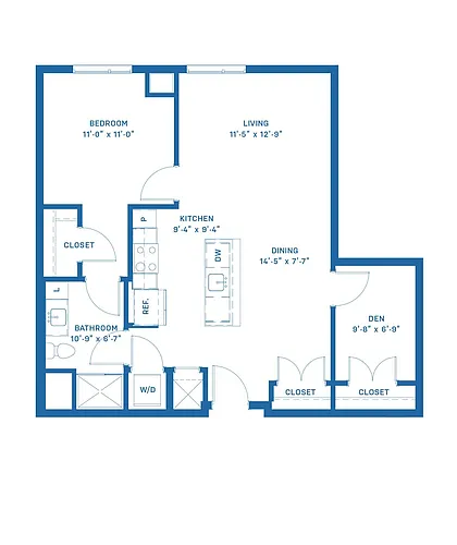 Floor plan Style A7.2 (1 Bed Den)